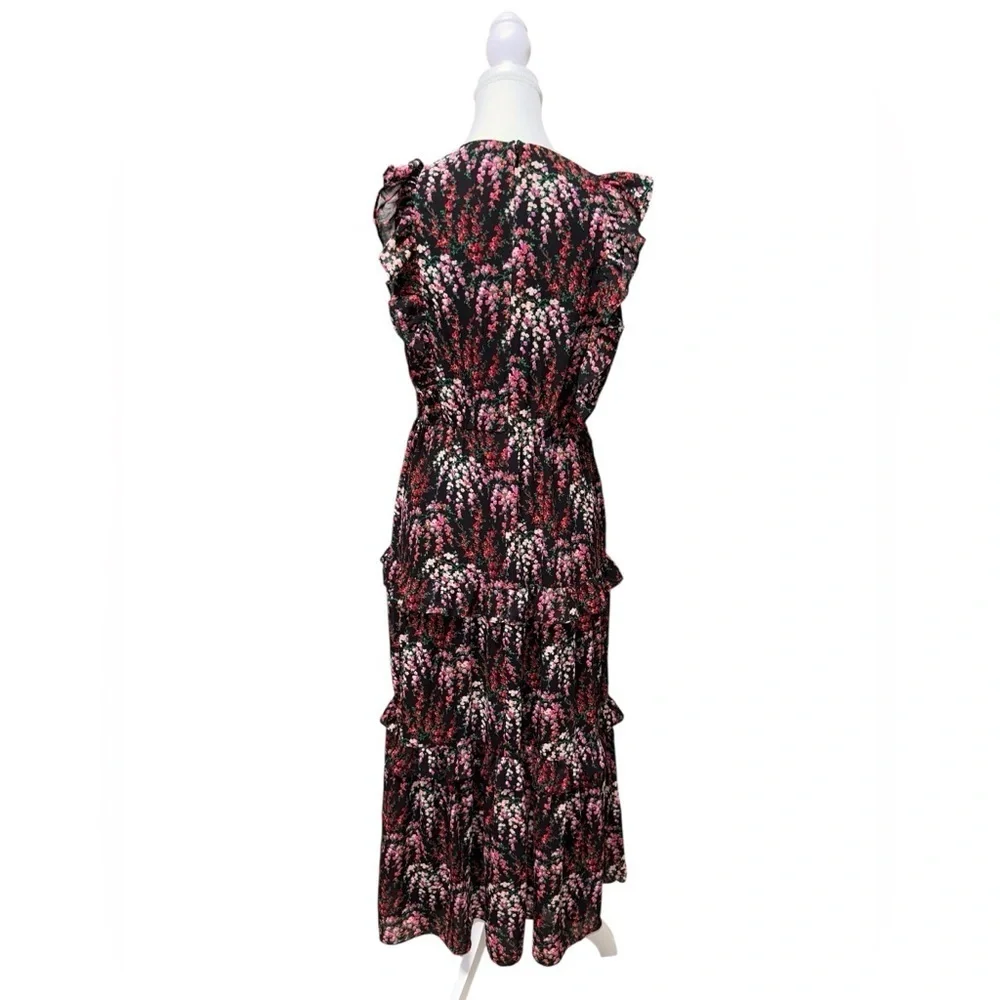 J.Crew Floral Ruffled Tiered Midi Dress